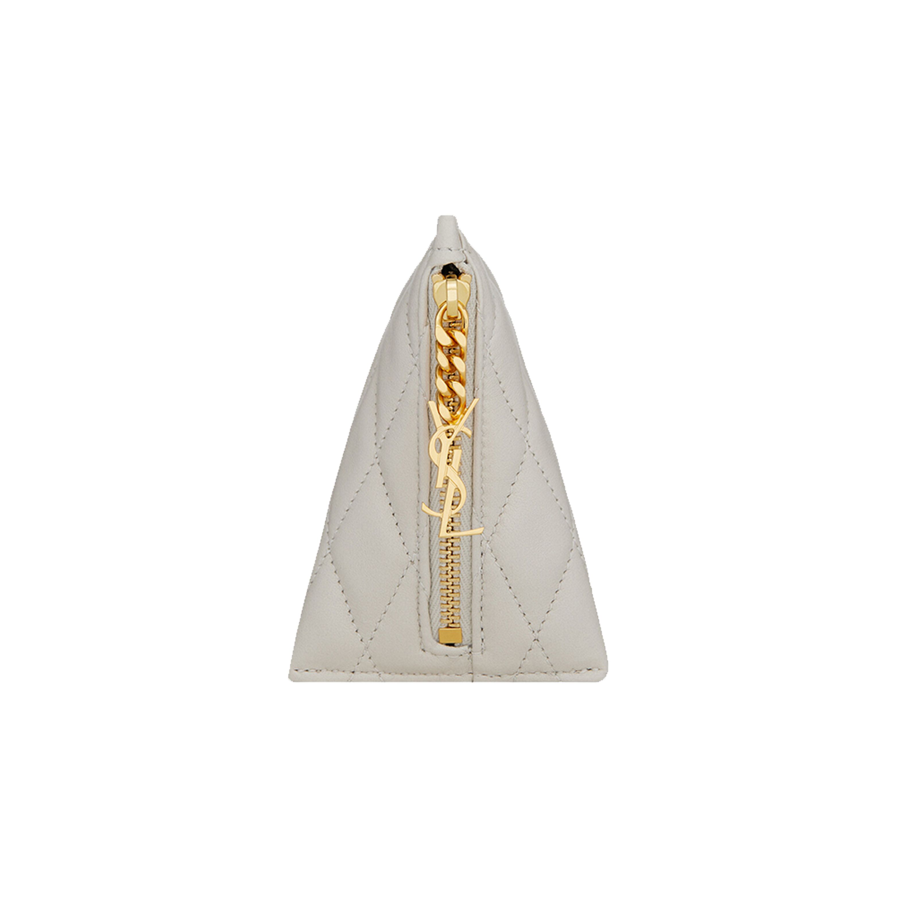 

Saint Laurent Ysl Berlingo Geometric Shape Gold Logo Pendant Quilted Charm Small Lambskin Wallet Women Wallet White 669925-1EL01-9207 Box(Basic Set+Box)