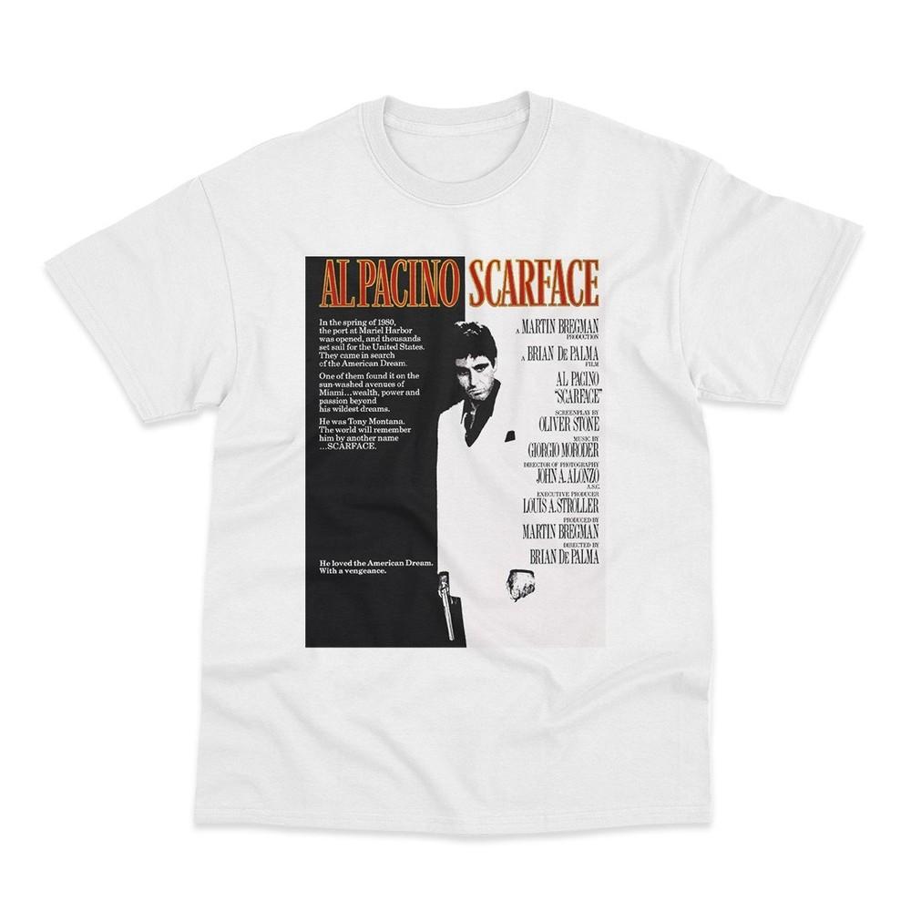 Retro Movie Poster Inspired By Scarface Dtg Printed Black Or White TShirt S