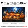 2D Flat - 2D Flat - Halloween Pattern Tapestry Display Pumpkin Candles Witch For Decor Living Room Office Party Decor Wall