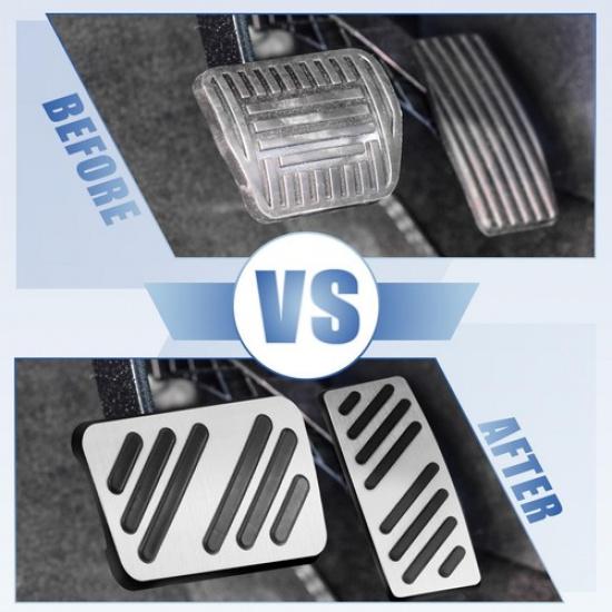Automatic Brake Gas Pedal Cover Kit fit for Cadillac XT4 XT5 2014-21 Silver Tone