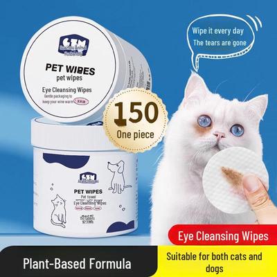 Pet Tear Stain Remover Wipes for Cats, Dogs, Pomeranians, Bichons, and Teddies - Eye Mucus Cleaning Supplies