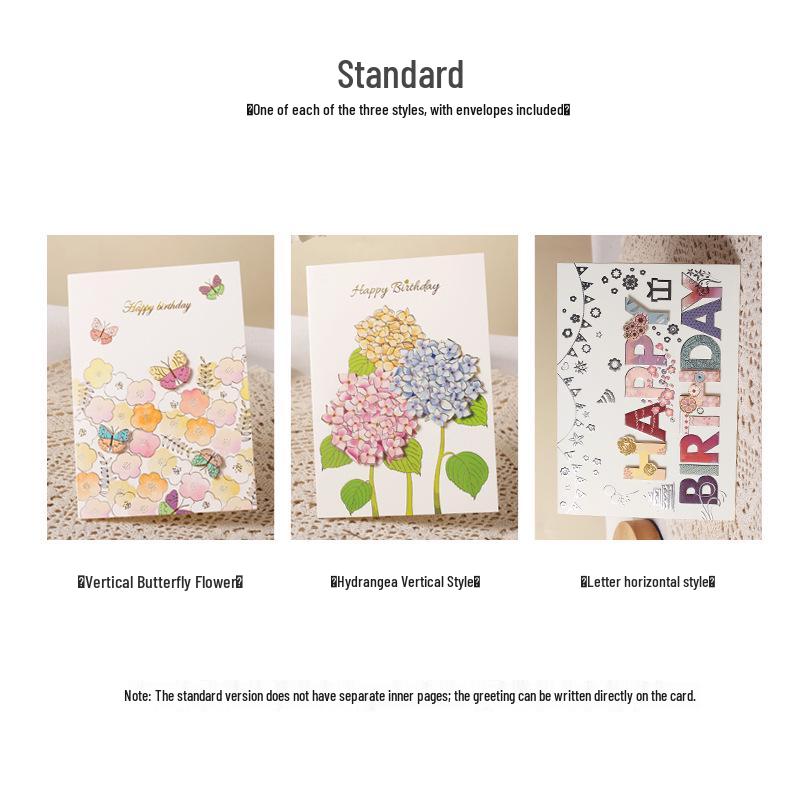 Chenfan Creative Hot Stamping Birthday Cards with Envelopes