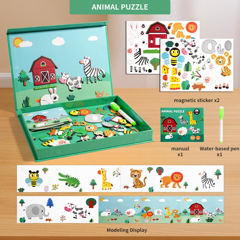 Dinosaur Magnetic Face Puzzle For Toddlers Kids Educational Toy With Diy Fun