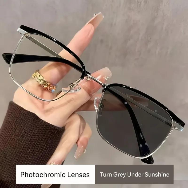 Ochelari de soare inteligenți cu schimbare de culoare pentru miopie, unisex, fotocromatici, pentru vedere de aproape, ochelari finisați cu dioptrii, ochelari cu minus