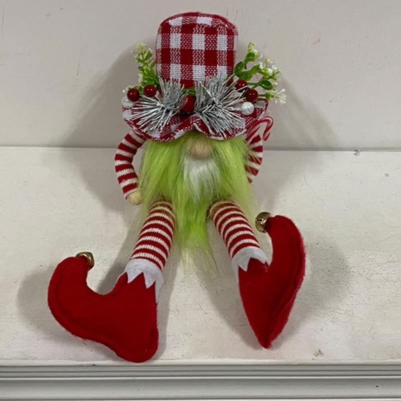 Christmas Gnome Long Legs Elf for Doll Ornament Crafts Restaurant Bar Party Back