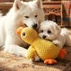 Dog Plush Duck Toy Pet Crystal Velvet Sound-producing Squeaky Resistant Bite Toy Pet Teeth Cleaning Training Interactive Supply
