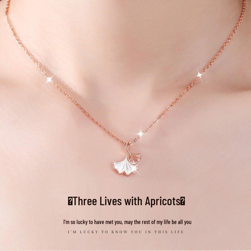 Ginkgo S925 Sterling Silver Fortune Necklace for Women - Elegant, Durable, Non-Fading Jewelry