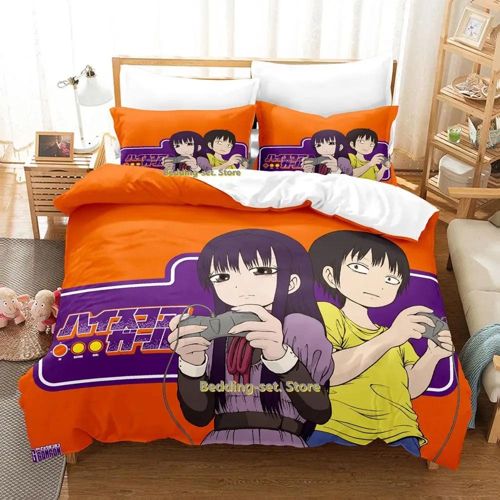 Kawaii Hi Score Girl Bettwäscheset Einzelbett Twin Full Queen King Size Bettset Erwachsene Kind Schlafzimmer Bettbezugsets Mädchen Anime Bett