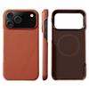 for Magsafe Case for iPhone 17 Air 15 16 Pro Max 17Pro Lychee Natural Cowhide Leather Magnetic Protector  Phone Back Cover