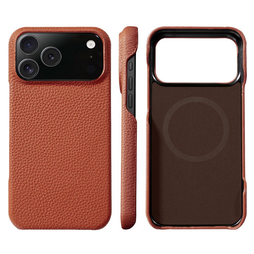 

for Magsafe Case for iPhone 17 Air 15 16 Pro Max 17Pro Lychee Natural Cowhide Leather Magnetic Protector Phone Back Cover iPhone 15