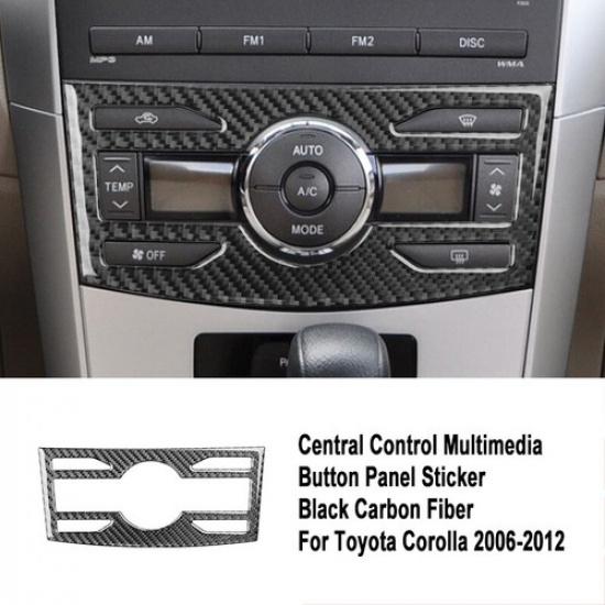 Carbon Fiber Central control multimedia key panel Cover For Toyota Corolla 06-12