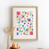 Flower Poster On Canvas Mexican Art Print Otomi Print Mexican Embroidery Art Canvas Painting Colorful Pattern Mexican Folk No Frame