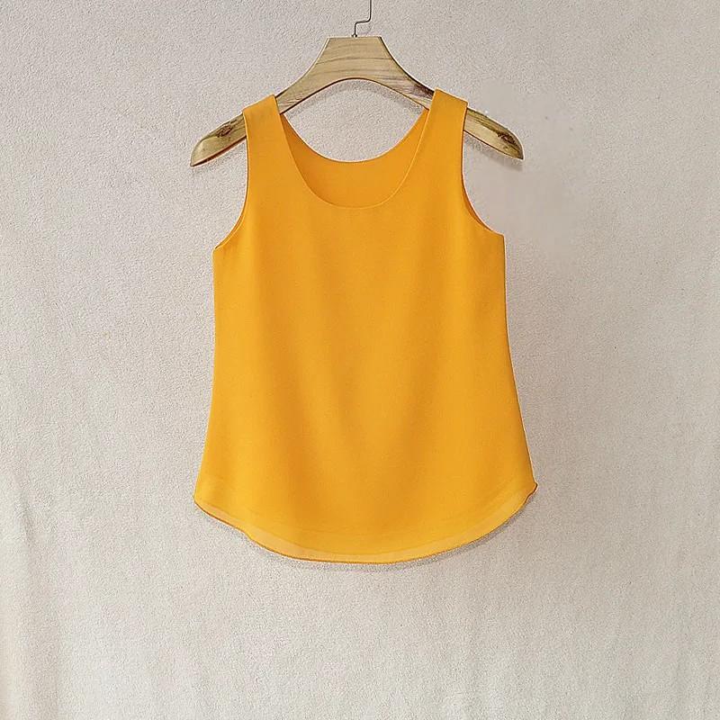 Women Summer Chiffon Blouse Sleeveless Vest Casual Loose Tops Ladies Solid Shirt