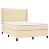 3131518 vidaXL Lit à sommier tapissier avec matelas Crème 140x200 cm Tissu