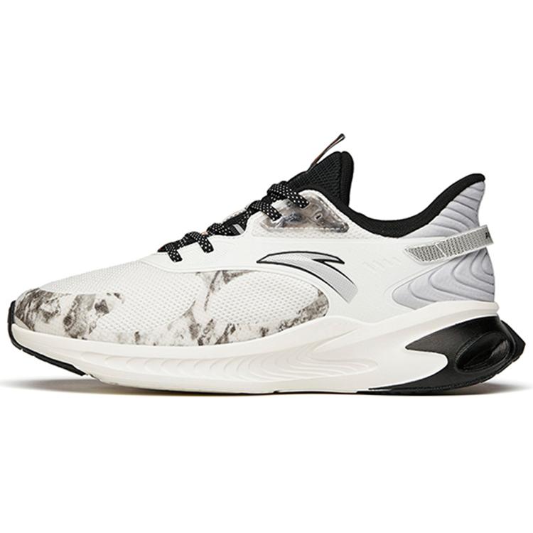 New Anta Rocket 2.0 Cushioning Lightweight Rebound Low Top Running Shoes Men's White Silver 112145519-2