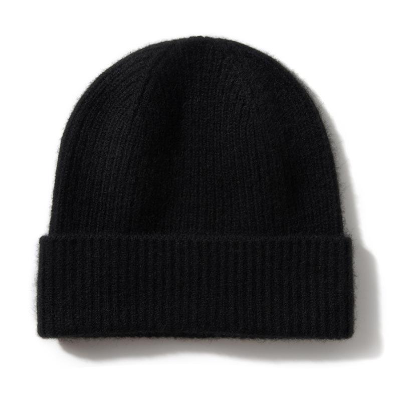 Cashmere Autumn and Winter New Unisex Solid Color Windproof Striped Knitted Casual Rummaging Hat