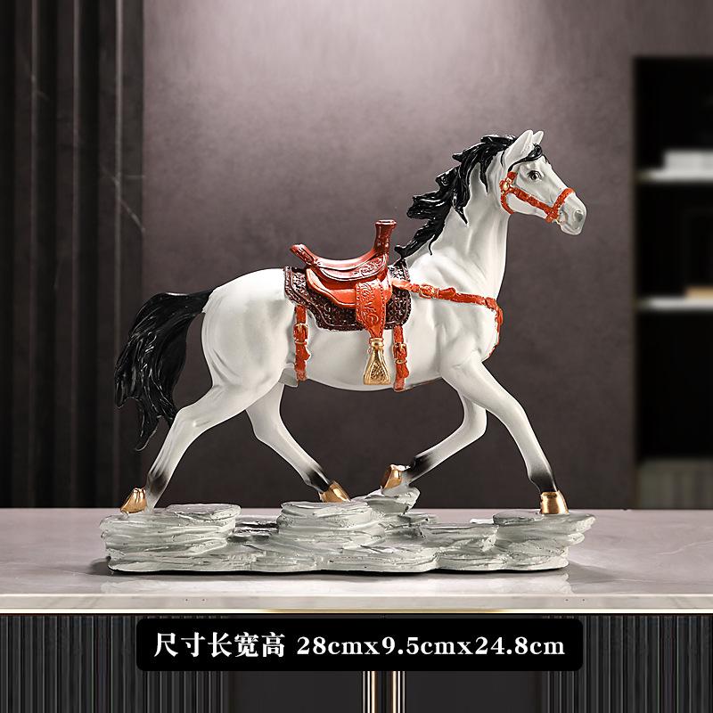 Artizanat din Rășină Sculptură Animal Simulare Cal Stil Chinezesc Retro Statuie Cal Figurine Decorative Decorațiuni Casă