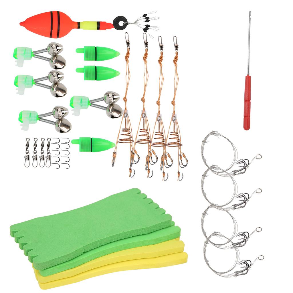Portable Fishing Gear Set Line Board Lure Bait Hook Detacher Small Bell Tackle Kit Fishing Accessories
