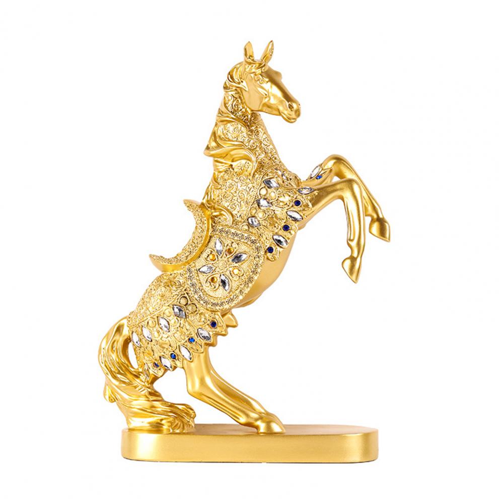 Success Horse Ornament Artistic Good Luck Horse Figurine Resin Modern Horse Statue for Home TV Stand Desk Wine Cabinet Decor