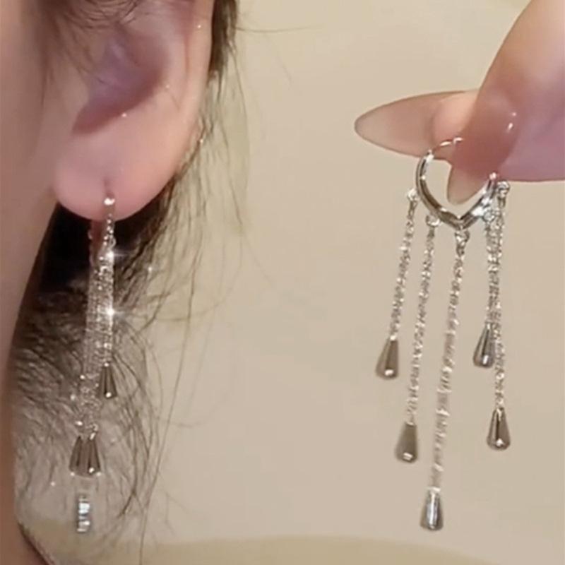 Red Butterfly Glass Long Pendant Earrings for Womne Wedding Party Jewelry