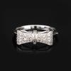 925 Sterling Silver Diamond Cluster Ring Rhodium Plated Round Accent Stones Elegant Women Jewelry Size 3