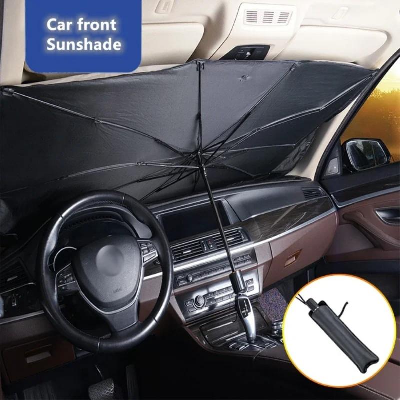 Car Sunshade Retractable Sunscreen Heat Insulation Front Windshield Parasol Sun UV Prection Cars AccessoriesWindshield Sunshades 1