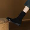 Krazing Po Microfiber Flock Winter Round Toe Size 33 Chelsea Boots Size 43 Zipper High Quality Low Heels Ankle Boots