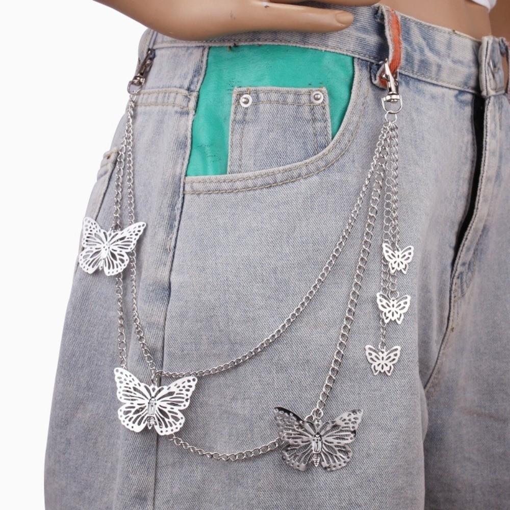 Layered Punk Street Keychains Chain Rock Biker Jeans Pants Chain  Clothing Accessories