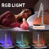 Multifunctional Desk Lamp Mobile Phone Wireless Fast Charging Colorful Ambient Light Alarm Clock Display Night Light Portable
