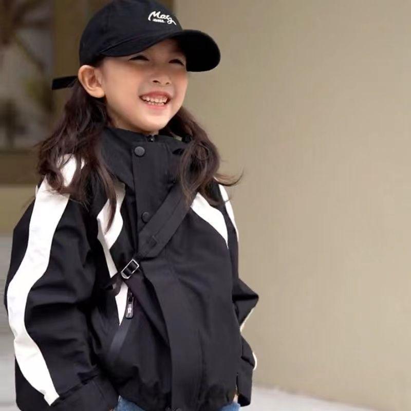 Girls' 2025 Spring/Autumn Fashion Windbreaker: Big Child's Trench Coat & Thin Jacket.
