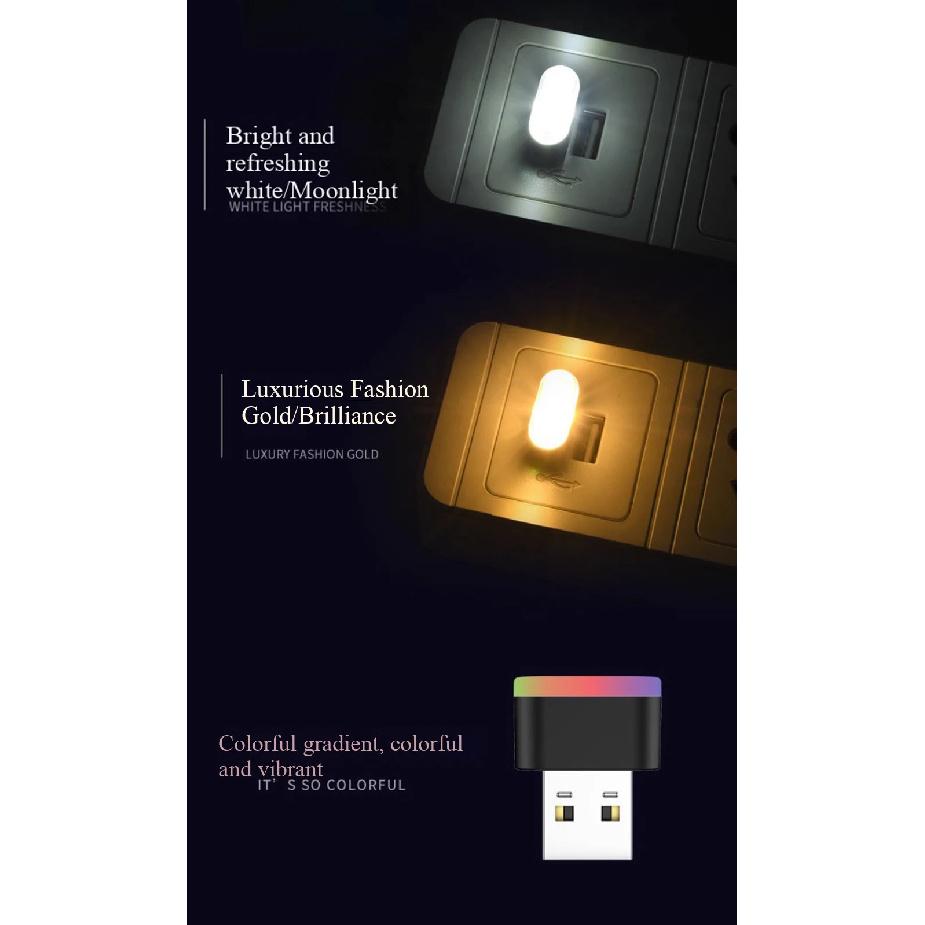 Car USB Rainbow Ambient Light Floor LED Light for Car Modification Wireless Decor No-Wire Mini Lamp