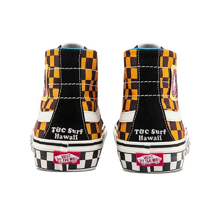Vans T&C Surf Designs X Sk8-Hi 138 Decon Checkerboard Unisex Sneakers Multi-Color Marshmallow VN0A3MV1A5G