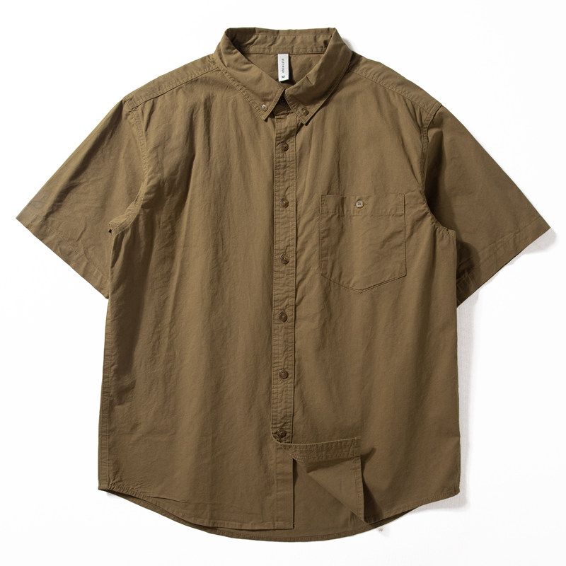 Men's Short-Sleeved Shirt Pure Cotton Thin Breathable Simple Shirt Youth Trend 2024 New Summer Versatile Jacket