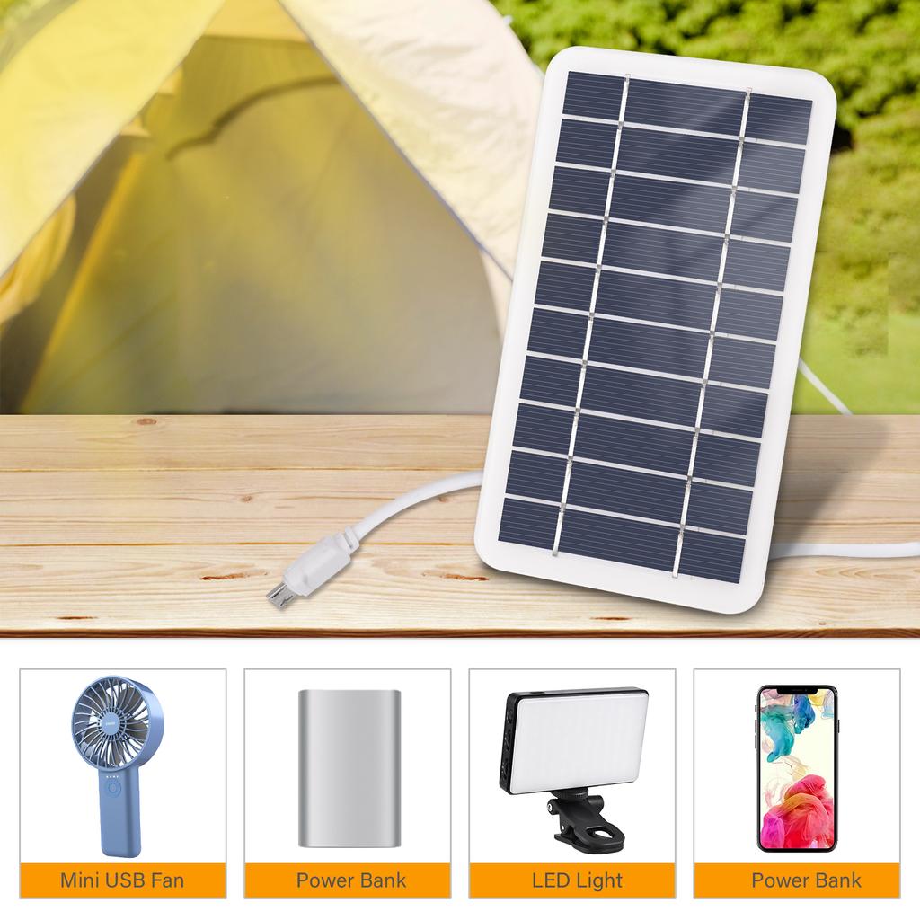 2W 5V Portable Solar  r, High Conversion Efficiency, USB Charging, Widely Applications, and , Easy to Carry Around, Camp, Hike, Bike