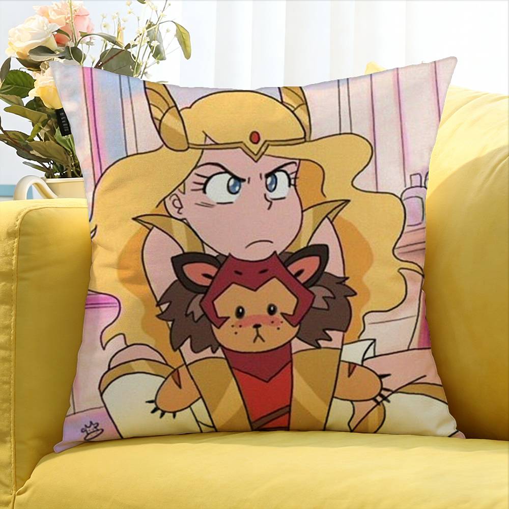 C-Catradora Shera Vintage Anime Various Sizes Square Pillow Case For Car Home Bedchamber Decor