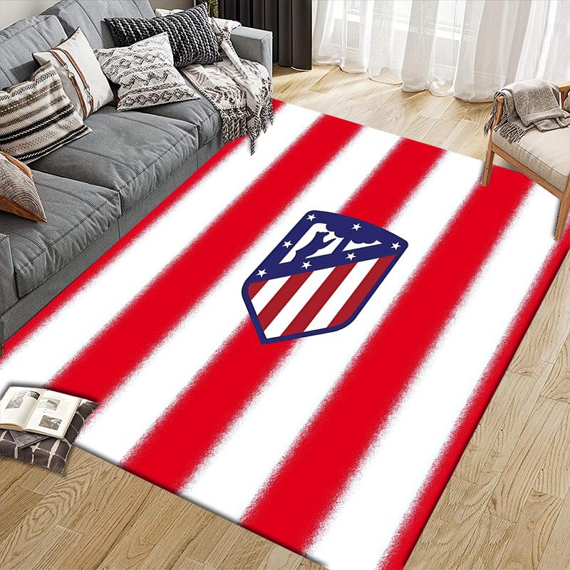 Club Atletico De Madrid2 Flannel Pattern Square Carpet,Area Rug,Carpet Rug for Living Room Bedroom Sofa Playroom Decor,Non-slip Floor Mat