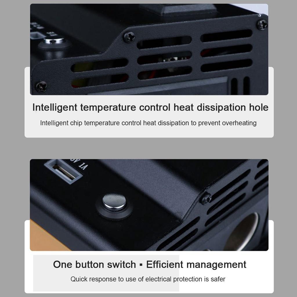 5000W/6000W Modified Sine Wave Inverter Voltage Transformer DC12V/24V To AC 220V Car Power Inverter LCD Luminous 4 USB