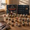 Miniature Animal Hanging Pendants 24 Days of Highland Cow Magic Advent Calendar, Unique Mini Tiered Tray Christmas Decor Figures, Farmhouse