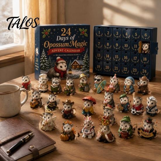 Miniature Animal Hanging Pendants 24 Days of Highland Cow Magic Advent Calendar, Unique Mini Tiered Tray Christmas Decor Figures, Farmhouse