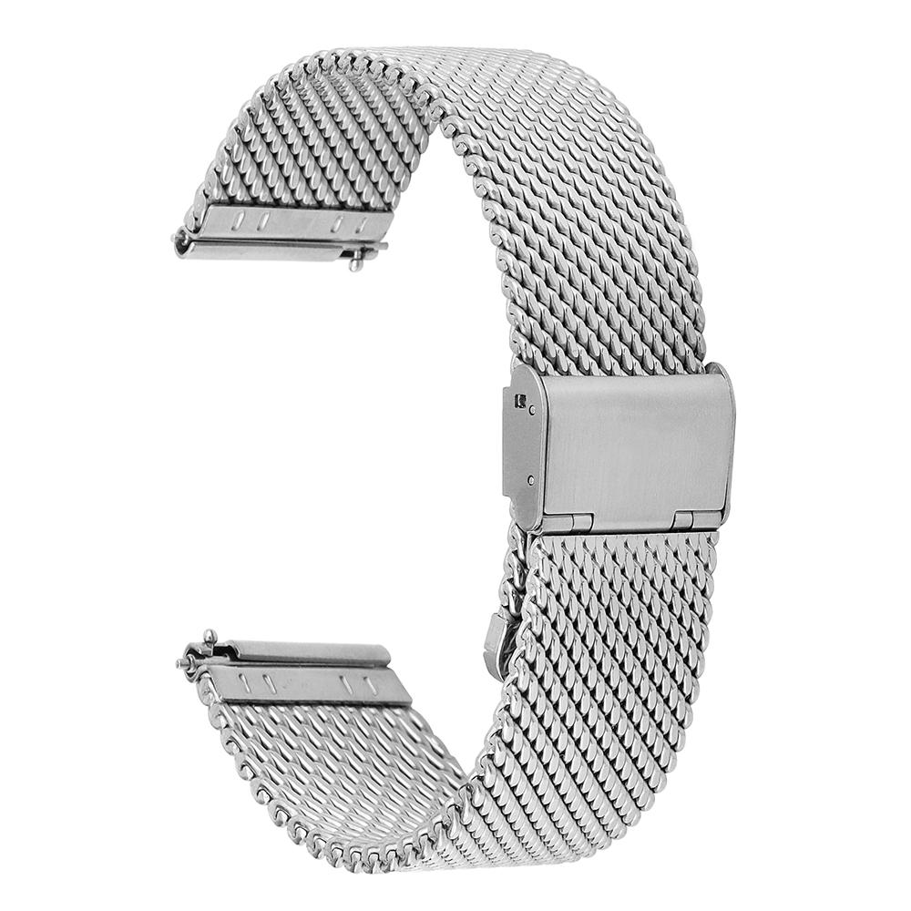 

1.0 Mesh Milanese Watchband Business Quick Release Stainless Steel Watch Band 18mm 20mm 22mm 24mm Strap Silver Wrist Bracelet 18mm срібний