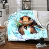 Underwater Turtle With Bubbles And Coral Theme Gift Customizable Blanket Personalized Text Soft Warm Cozy For Sofa Couch Office Bed Picnics For All