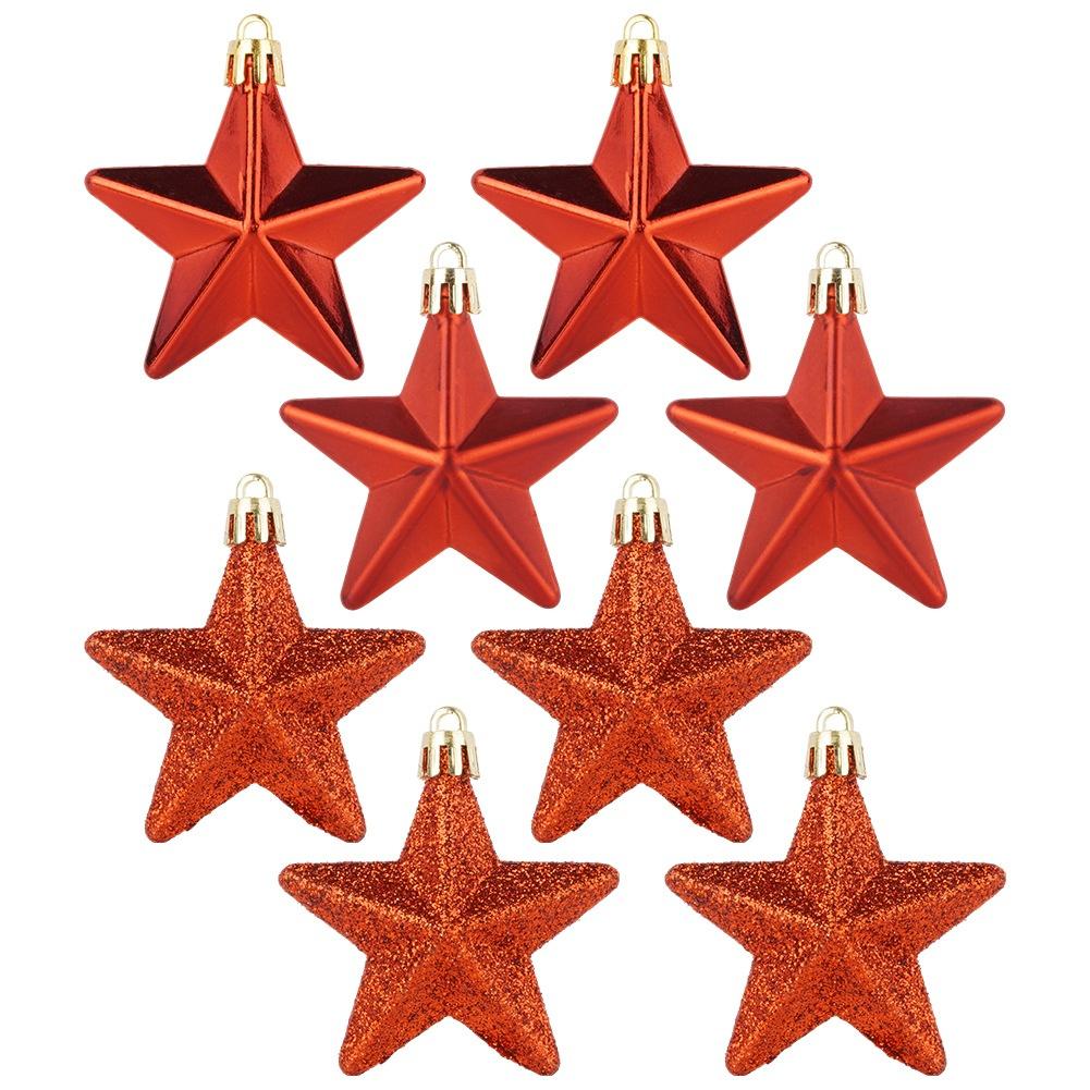 8x Bombki Choinkowe Świąteczne Nietłukące Czerwone Zestaw Bombek Choinka