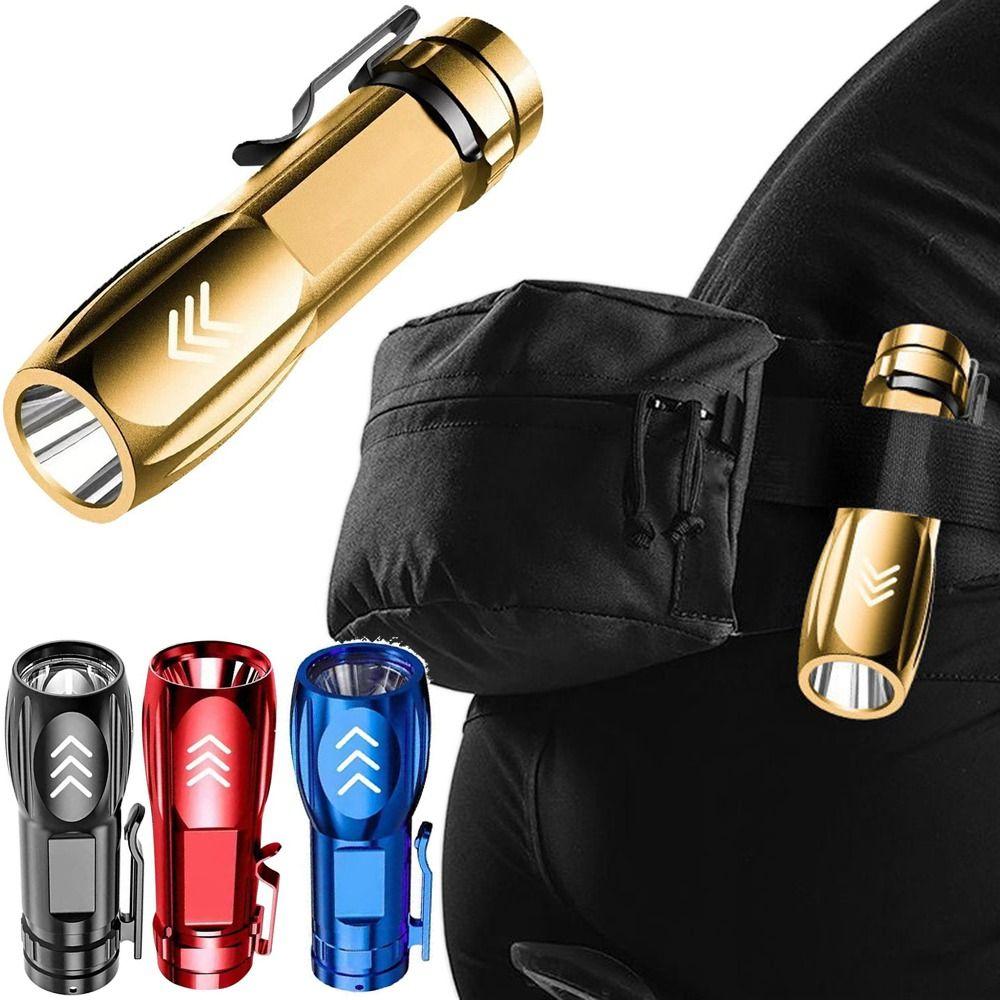 Compact Waterproof Mini LED Flashlight Portable High Bright Pocket Camping Light Clip Handheld Emergency Torch Outdoor
