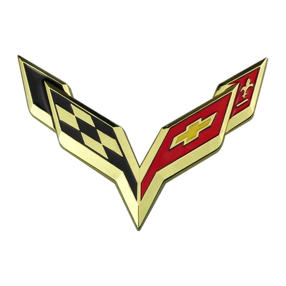 For Chevrolet Corvette 60 Years Camaro Aveo Cruze Malibu Captiva Trax Niva Captiva 3D Metal Car Fender Rear Trunk Emblem Sticker