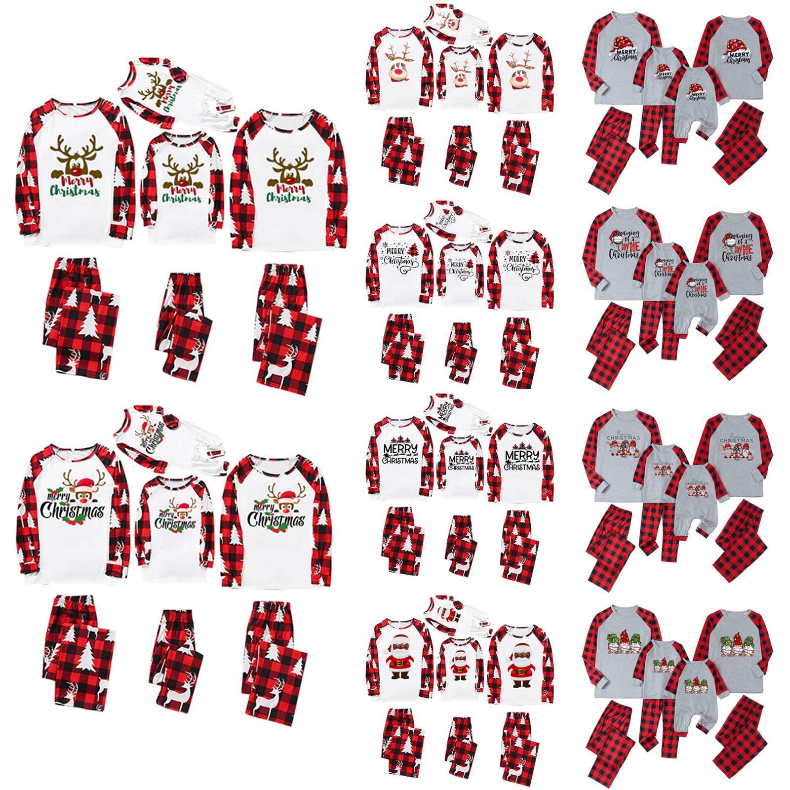 

Christmas Fashion Printed Letter Top+Pants Xmas Family Clothes Pajamas
