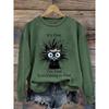 Womens Christmas Print Crewneck Sweatshirt Loose Fit Long Sleeve Pullover