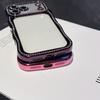 KEYSION Plating Transparent Wavy Rhinestone Phone Case for iPhone 13 14 15 16 17 Pro Max Air 16 Plus Lens Protector Shockproof Cover