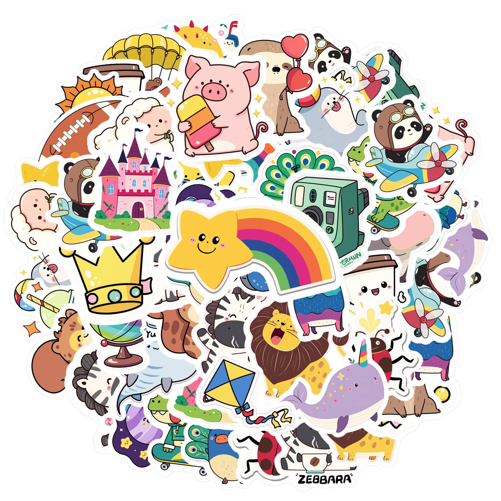 35pcs Playful Space Stickers Colorful Nature Elements  Stickers  Stickers For Laptop Motorcycle Luggage Phone DIY
