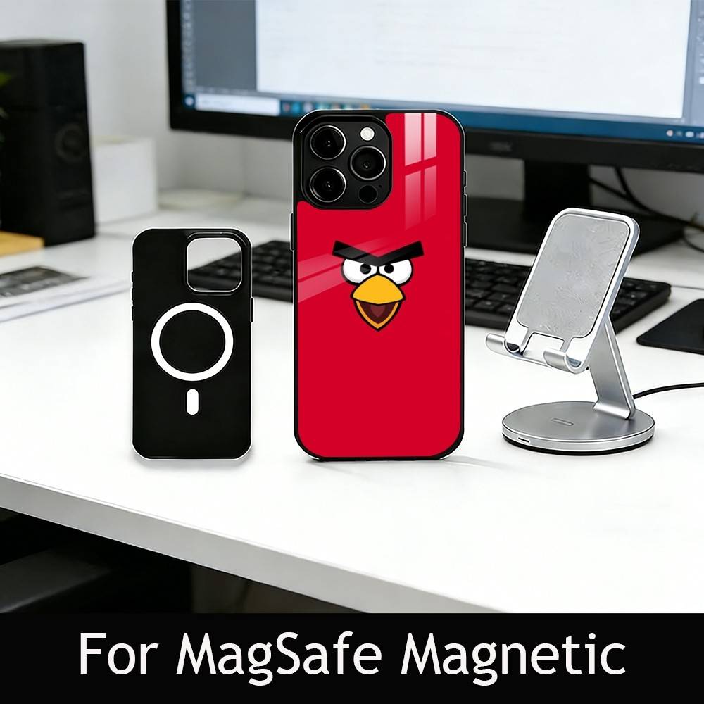Funny Cartoon A-Angry B-Birds Phone Case For iPhone17,16,15,14,13,12,11 Plus,Pro Magnetic For Magsafe Wireless Charging