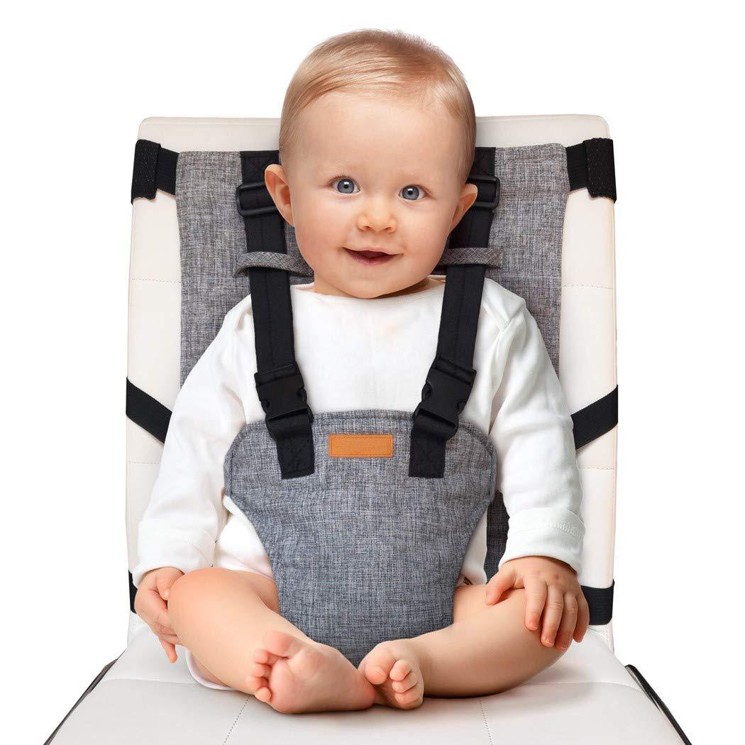 Baby Products Folding Baby High Chair Child Seat Safety Bracket Seat Belt Child-Friendly Design серый